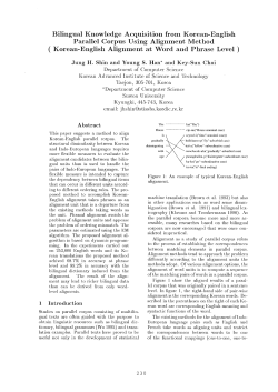 Bilingual Knowledge Acquisition from Korean
