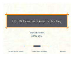 Beyond Meshes - University of Texas Computer Sciences Department