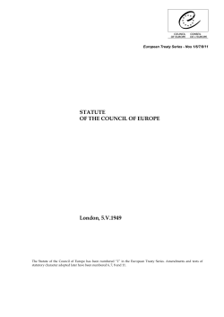 STATUTE OF THE COUNCIL OF EUROPE London, 5.V.1949
