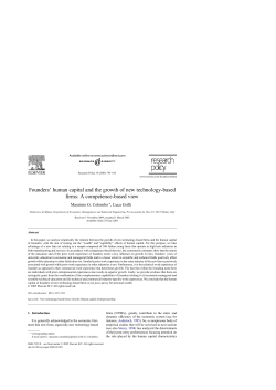 Founders` human capital and the growth of new - DGE