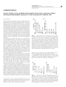 CORRESPONDENCE Arsenic trioxide (As2O3) gradually