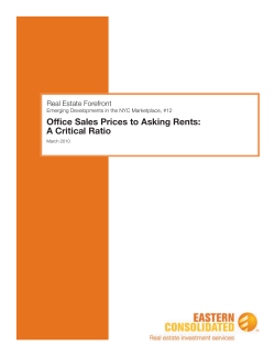 Office Sales Prices to Asking Rents: A Critical Ratio