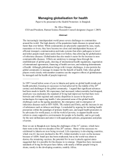 Managing globalisation for health