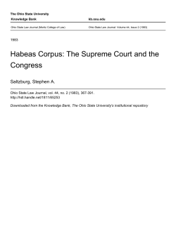 Habeas Corpus: The Supreme Court and the