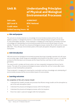 Unit 8: Understanding Principles of Physical and