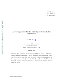 A crossing probability for critical percolation in two dimensions
