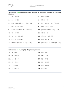 In Exercises 1-18, determine which property of addition is depicted