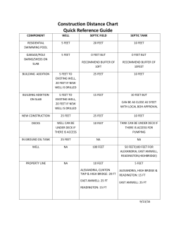 Distance Requirements Chart for Septic Fields
