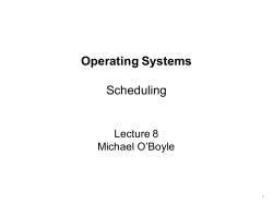 Operating Systems Scheduling