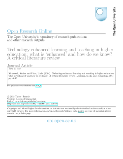 Technology-enhanced learning and teaching in higher education