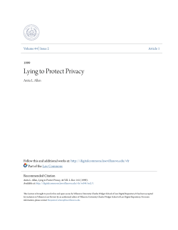 Lying to Protect Privacy - Digital Repository