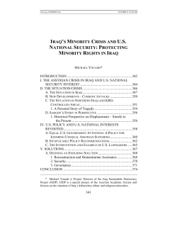 Iraq`s Minority Crisis And U.S. National Security