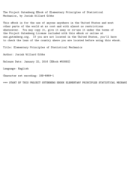 Elementary Principles of Statistical Mechanics
