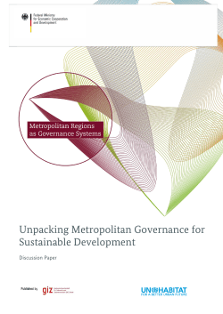 Unpacking Metropolitan Governance for Sustainable Development