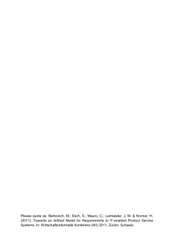 Towards an Artifact Model for Requirements to IT