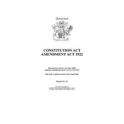 constitution act amendment act 1922
