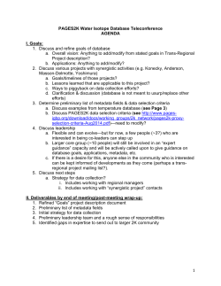 PAGES2K Water Isotope Database Teleconference