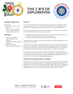 5w`s of exploration - Canadian Geographic