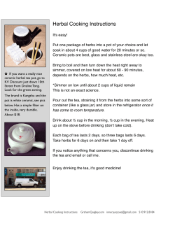 Herbal Cooking Instructions