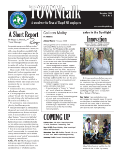 coming up - Town of Chapel Hill