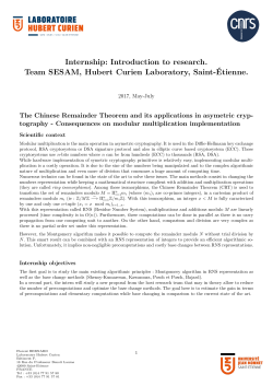 The Chinese Remainder Theorem and its applications in