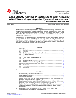 Loop Stability Analysis of Voltage Mode Buck