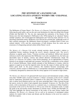 the mystery of a hansom cab - Sydney Open Journals online
