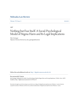 Nothing but Fear Itself: A Social-Psychological Model of Stigma