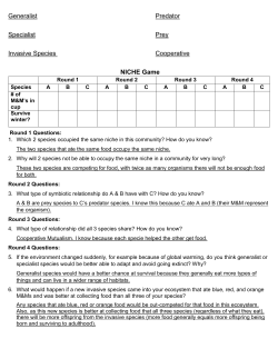 Generalist Predator Specialist Prey Invasive Species Cooperative