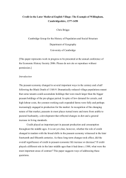 Credit in the Later Medieval English Village: The Example of
