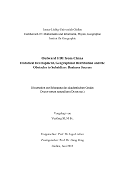 Outward FDI from China Historical Development, Geographical