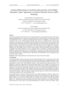 Farming Differentiation in the Rural-urban Interface of
