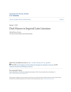 Dark Humor in Imperial Latin Literature - CU Scholar