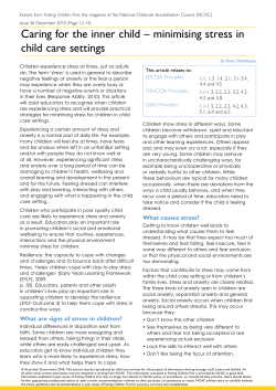 Caring for the inner child - minimising stress in child care