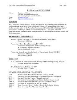 CV - R. Graham Reynolds