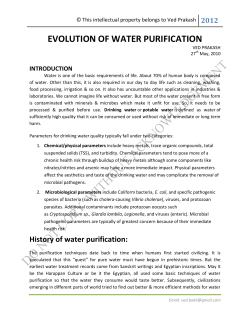 evolution of water purification