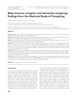 Baby boomer caregiver and dementia caregiving