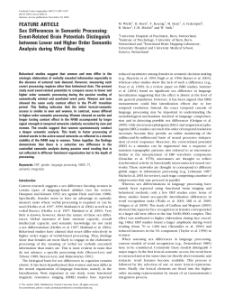 FEATURE ARTICLE Sex Differences in Semantic