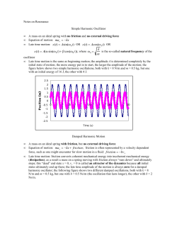 Notes on resonance - USU Physics Department