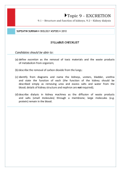 Unit 9 - Excretion