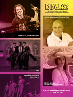 FOR ALL WYES PROGRAM AIR DATES, GO TO WYES.ORG.