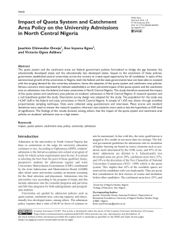 Impact of Quota System and Catchment Area Policy on the