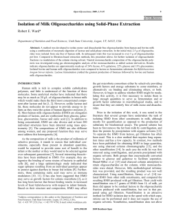 Isolation of Milk Oligosaccharides using Solid