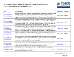 ACLU-TN 2017 Juvenile Justice Legislative Chart