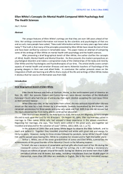 Ellen White`s Concepts On Mental Health Compared With
