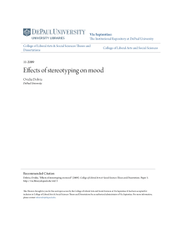 Effects of stereotyping on mood - Via Sapientiae