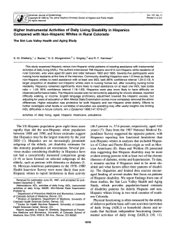 Higher Instrumental Activities of Daily Living Disability in Hispanics