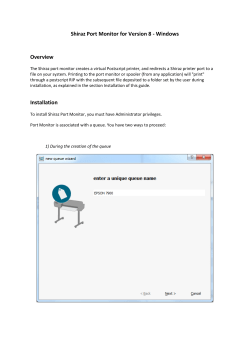 Shiraz Port Monitor for Version 8 - Windows