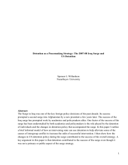 Detention as a Peacemaking Strategy: The 2007