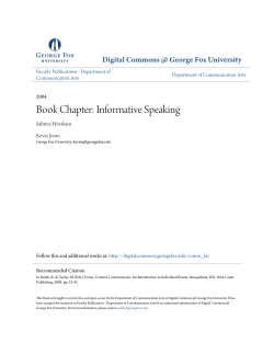 Book Chapter: Informative Speaking